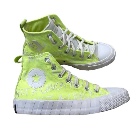 Converse Unt1tl3d Youth Sz 6 W8 Sneakers Not A Chuck All Star Hi Green Volt - Picture 1 of 9